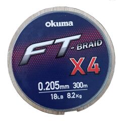 Okuma Ft-*4 Braided Line 300 mt Grey Örgü İp 0,330 mm