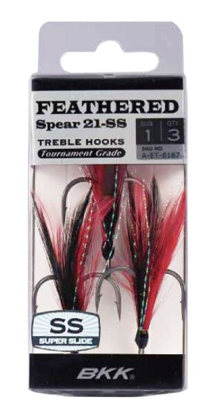 BKK Feathered Spear 21-SS Üçlü Olta İğnesi 8 3 Pcs