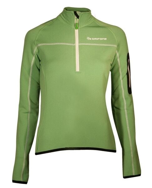 Grifone Elna Shirt Yarım Fermuarlı Polar Sweat XS - Yeşil-Siyah
