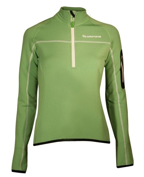 Grifone Elna Shirt Yarım Fermuarlı Polar Sweat XS - Yeşil-Siyah