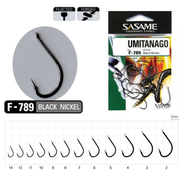 Sasame Umitanago Black F-789 Serisi Olta İğnesi 9