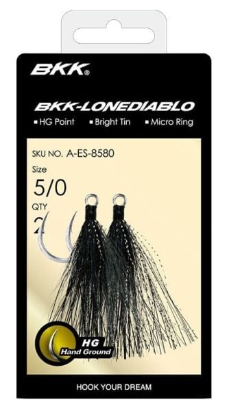 BKK Lone Diablo BT- Black Bucktail Olta İğnesi - A-ES-8577-9 4/0