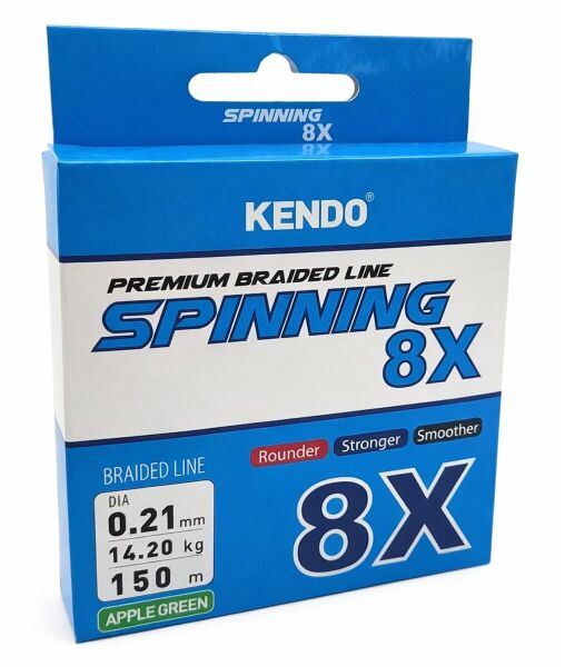 Kendo Spinning 8X Fighting 150 mt Örgü ip (Apple Green) 0,21mm