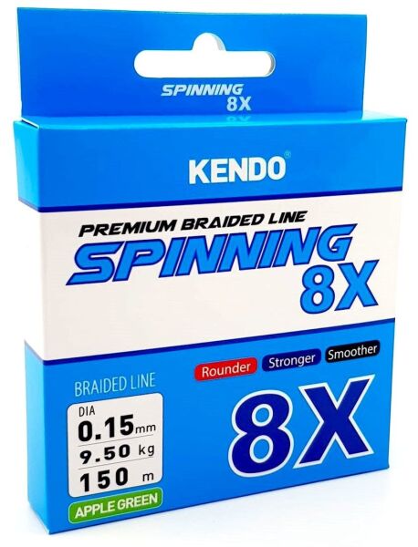 Kendo Spinning 8X Fighting 150 mt Örgü ip (Apple Green) 0,21mm