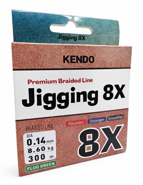 Kendo Jigging 8X Flash 300 mt Örgü İp (FLUO GREEN) 0,14mm