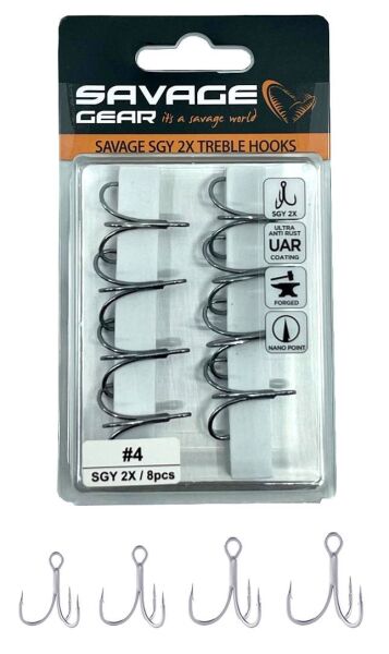 Savage Gear SGY 2X Trebles 8 Adet İğne #4