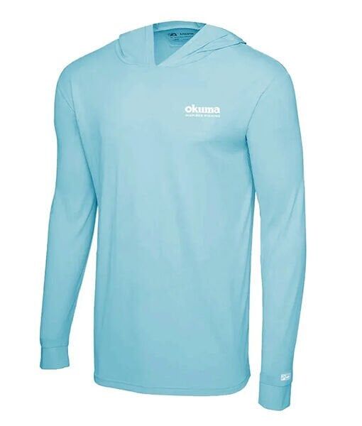 Okuma Aquatek Long Sleeve Hooded Sun Shirt Tahiti Blue L
