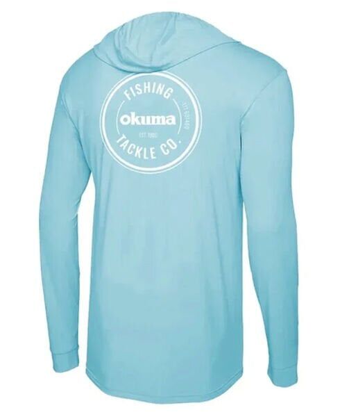 Okuma Aquatek Long Sleeve Hooded Sun Shirt Tahiti Blue L
