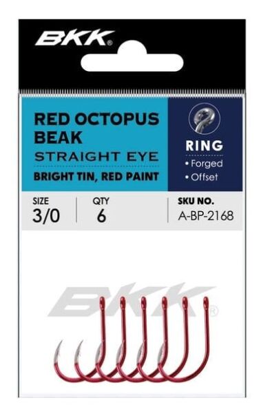 BKK Red Octopus Beak Straight Eye Olta İğnesi 6/0