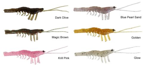 Savage gear LB Manic Shrimp 10 cm 4 Adet Sahte Balık Glow