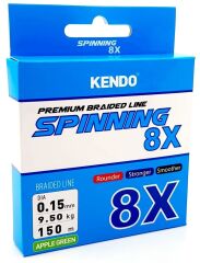 Kendo Spinning 8X Fighting 150 mt Örgü ip (Apple Green) 0,21mm