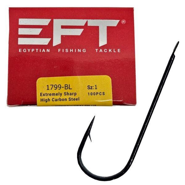 EFT Hook 1799 Siyah Düz İğne 100 Adet 12