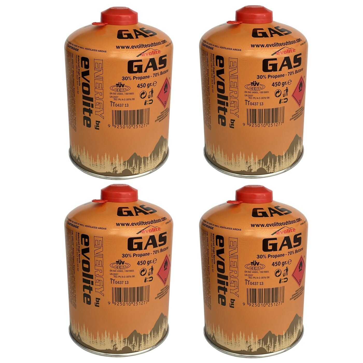 Evolite Butane Propane Vidalı 450 Gr Ocak Kartuşu 4 Adet