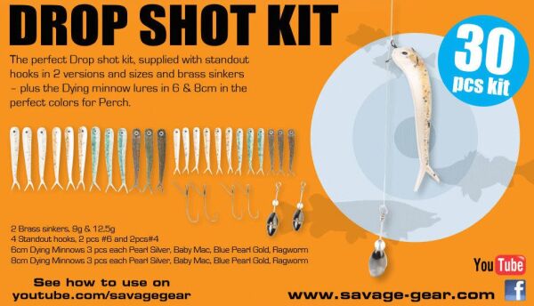 Savage gear Dying Minnow Drop Shot Pro Pack Kit 30 Adet NL Sahte Balık