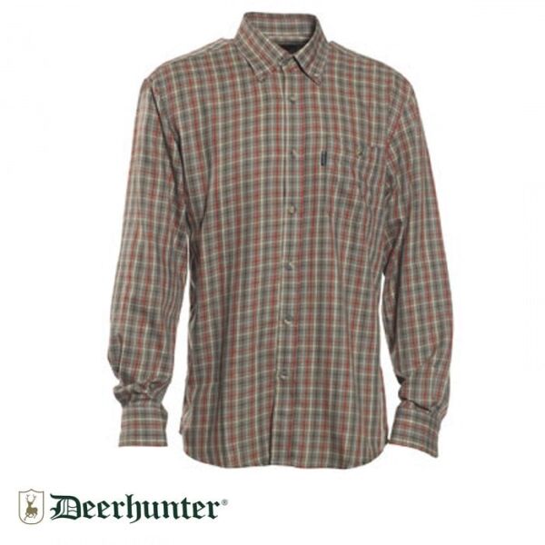 T. DEERHUNTER Waylon 499 Red Kareli  Uzun Kol Gömlek 39/40