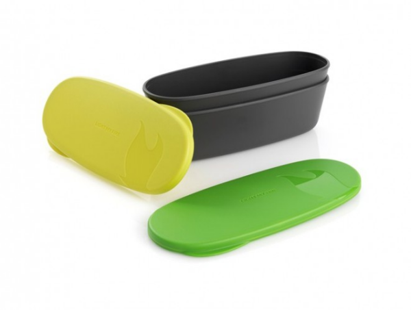 SnapBox Oval 2li Kapaklı Kutu Mavi_Fuşya