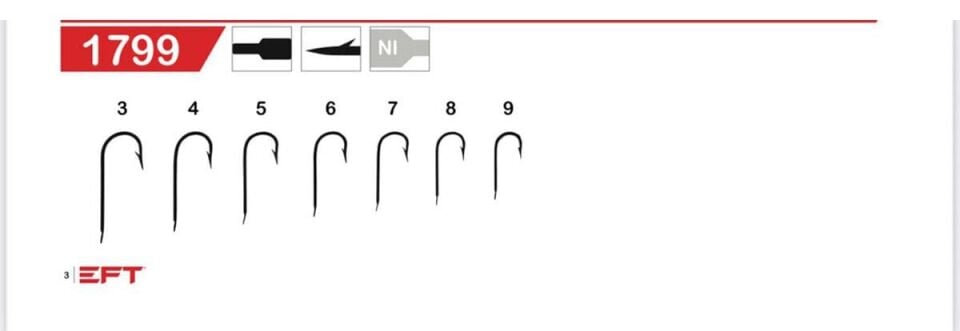 EFT Hook 1799 Beyaz Düz İğne 100 Adet 12