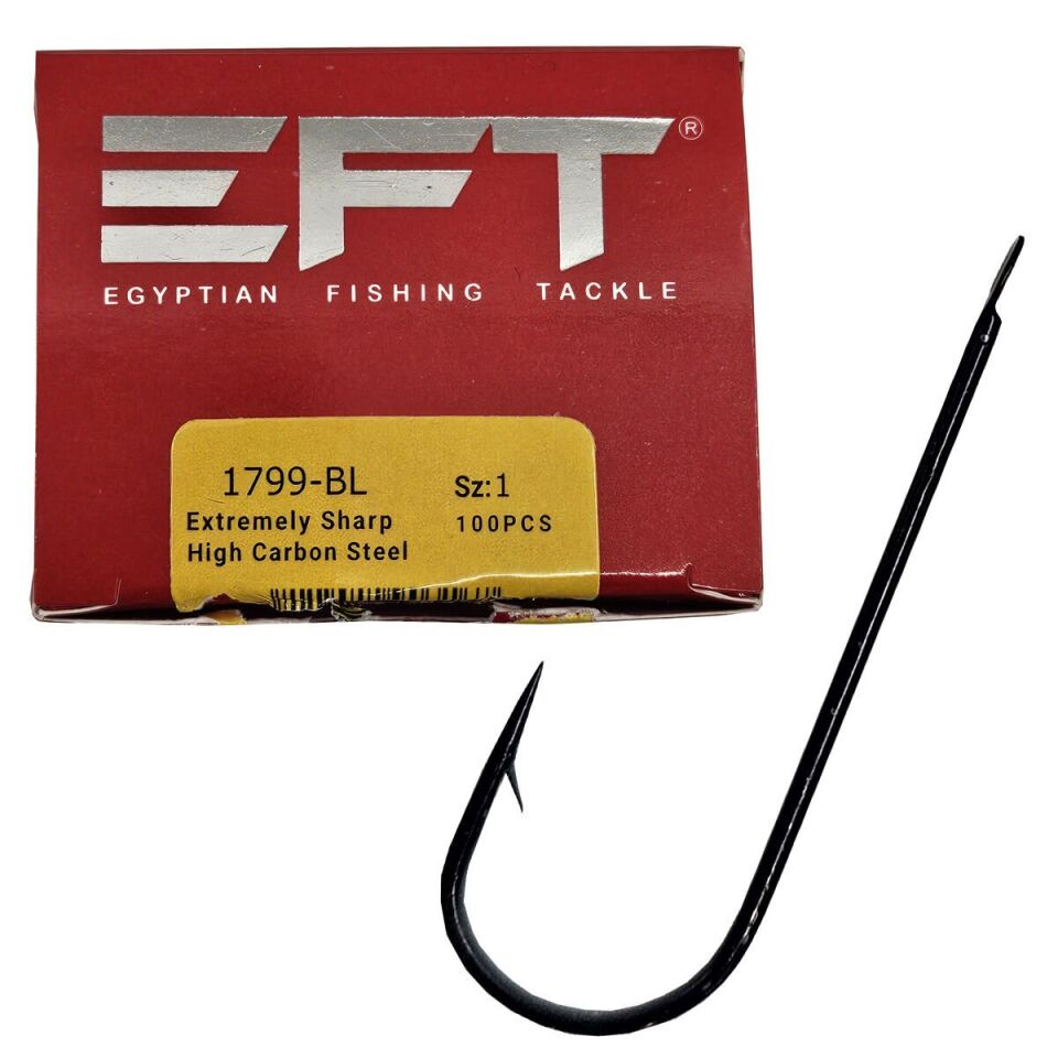 EFT Hook 1799 Siyah Düz İğne 100 Adet 12