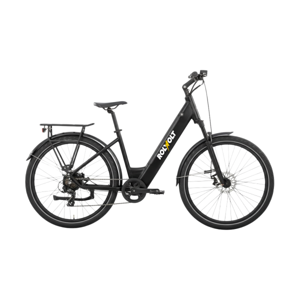 Rolwolt Roma 27.5 inç Elektrikli Şehir Bisikleti 250W 36V 13Ah Shimano 7 Vites Bluetooth Ekran Siyah
