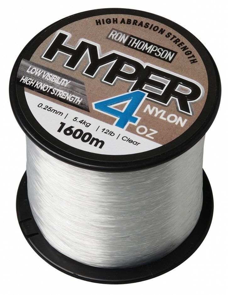 Ron Thompson Hyper 4OZ Nylon Clear Misine 1600 m 0.25 mm 5.4 kg 12 lbs