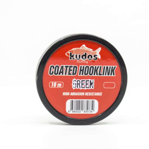 Kudos Coated Hooklink Green 10m 25 Lb. 25LB