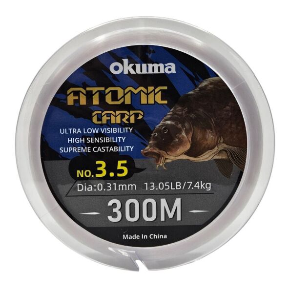 Okuma Atomic Carp Nylon Clear Color 300m Misina 0.47mm