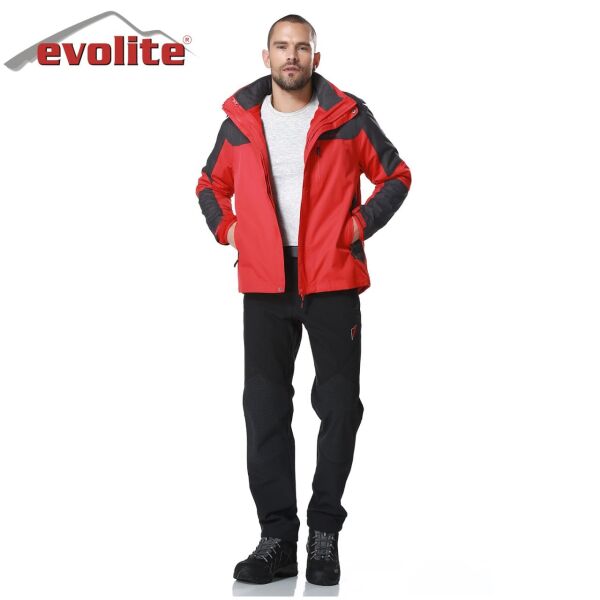 Evolite Diva Erkek 3in1 Gri/Kırmızı Mont XXXL