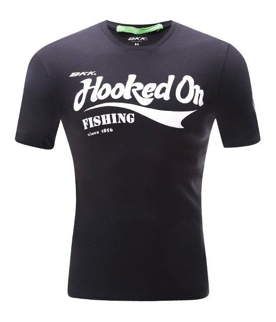 BKK Hooked On Fishing Siyah Tişört Small