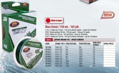Lineaeffe 150 mt 4 örgü yeşil ip(Made in Japan) 0,12 mm