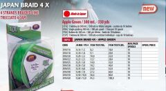 Lineaeffe 300 mt 4 örgü yeşil ip(made in japan) 0,35 mm