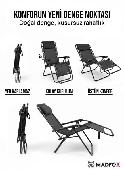 Madfox EasyRest Katlanır Şezlong Sandalye