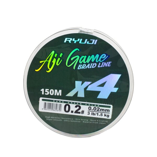 Ryuji Aji Game 4X, 150M, Dark Green İP Misina 0.03MM