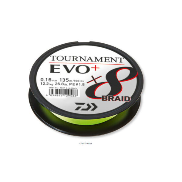 Daiwa Tournament EVO+ 8B Chartreuse İp Misina (135m) 0,20