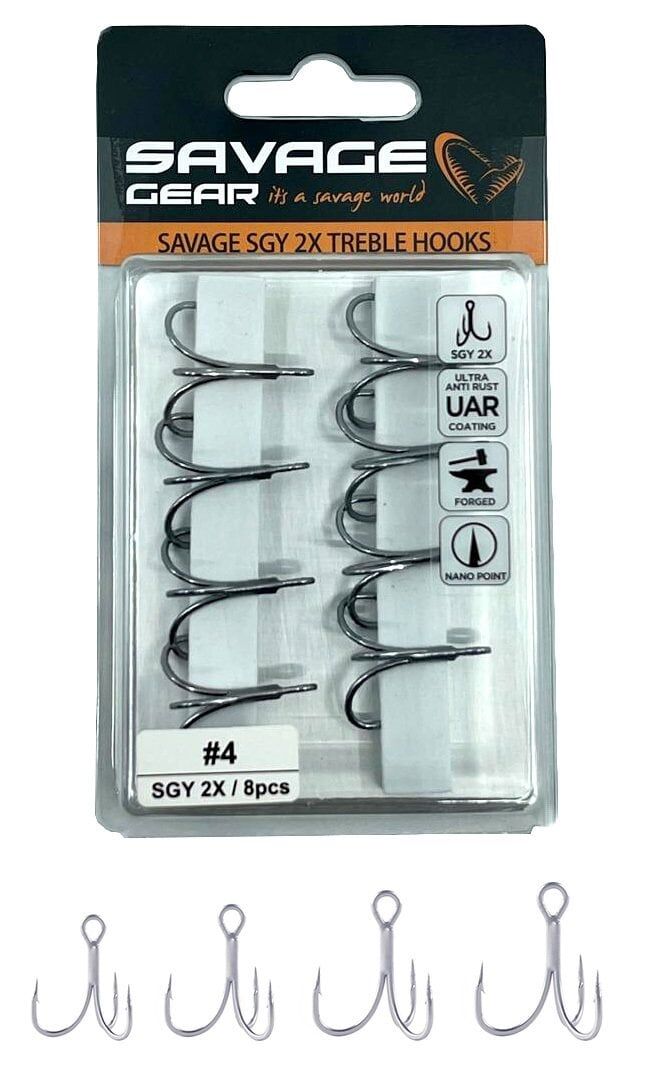 Savage Gear SGY 2X Trebles 8 Adet İğne #5