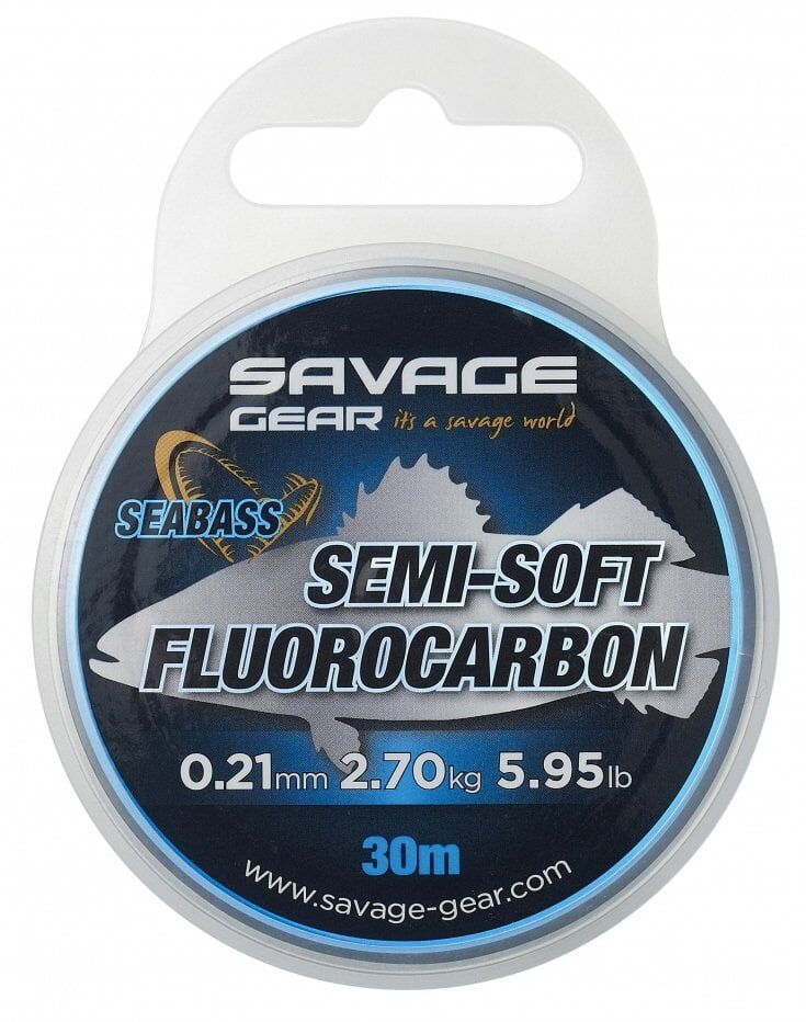 Savage Gear Semi-Soft Fluorocarbon Seabass 30 M Clear 0.21 MM 2.70 KG 5.95 LB