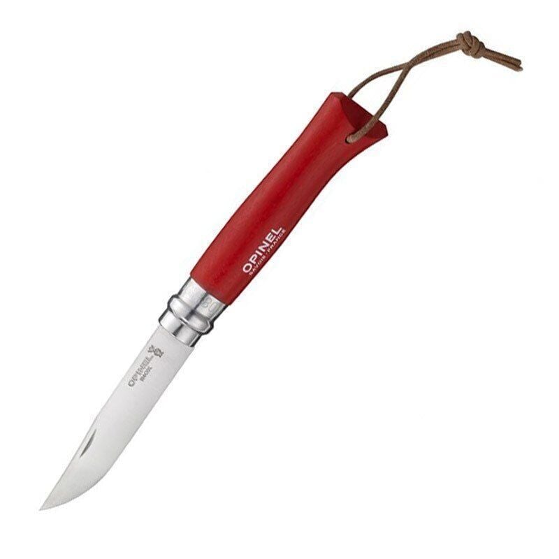 OPINEL INOX 8 NO RENKLI CAKI KIRMIZI